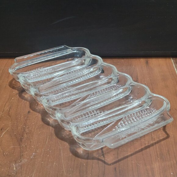 Miracle Maize Clear Glass Corn Bread Baking Dish Corn Cob Design - Picture 13 of 13